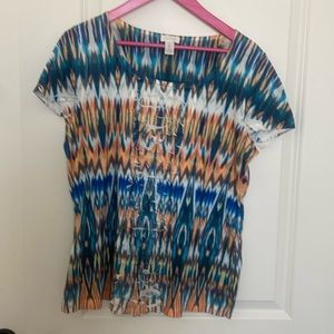 Chicos Multicolor‎ Short Sleeve